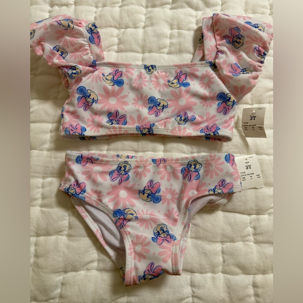 NWT Pink Floral Minnie Bikini Set